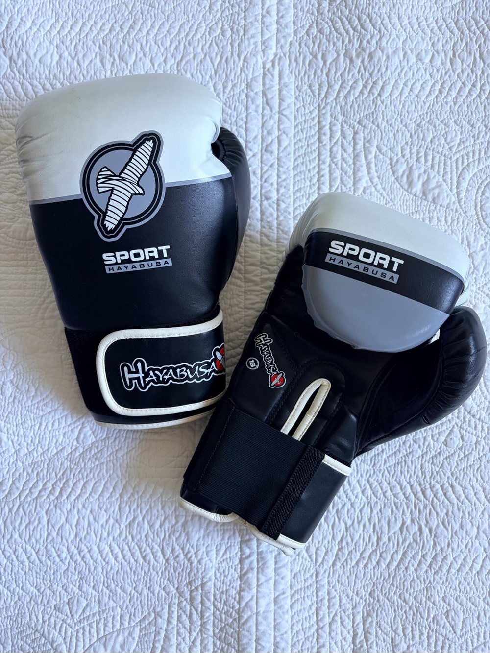 Hayabusa Black and White Boxing Gloves - Professional Training